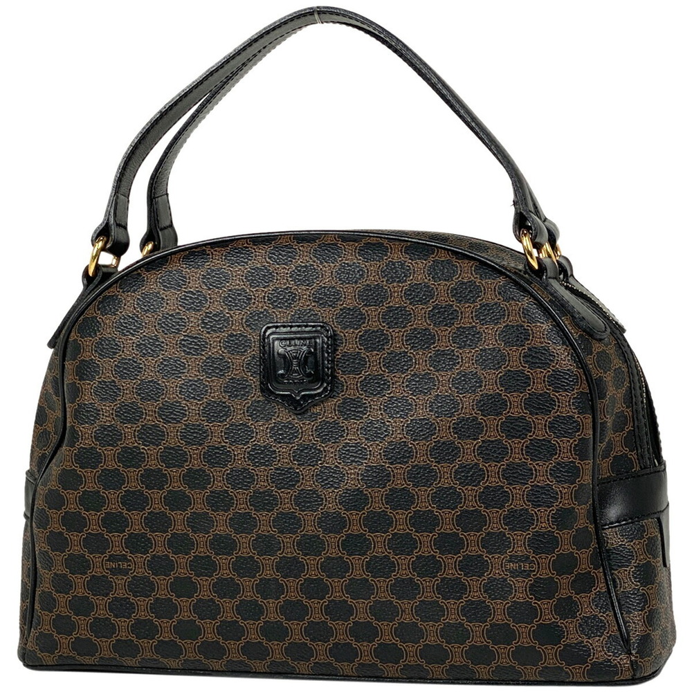 Celine Macadam Pattern Canvas Shoulder Handbag Br… - image 1